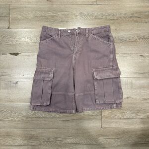zara cargo shorts purple